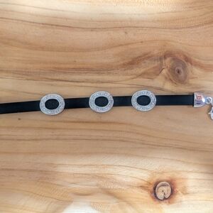 Touchstone Crystal Black and Silver Oval Accent Bracelet